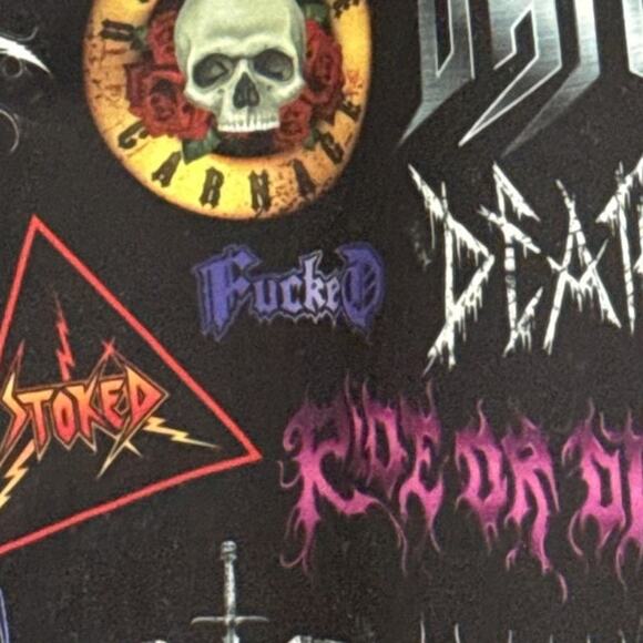 Current Mood Women's Med Bodycon Mini Dress Metal Rock Band Logos Punk Metalcore - Picture 6 of 12